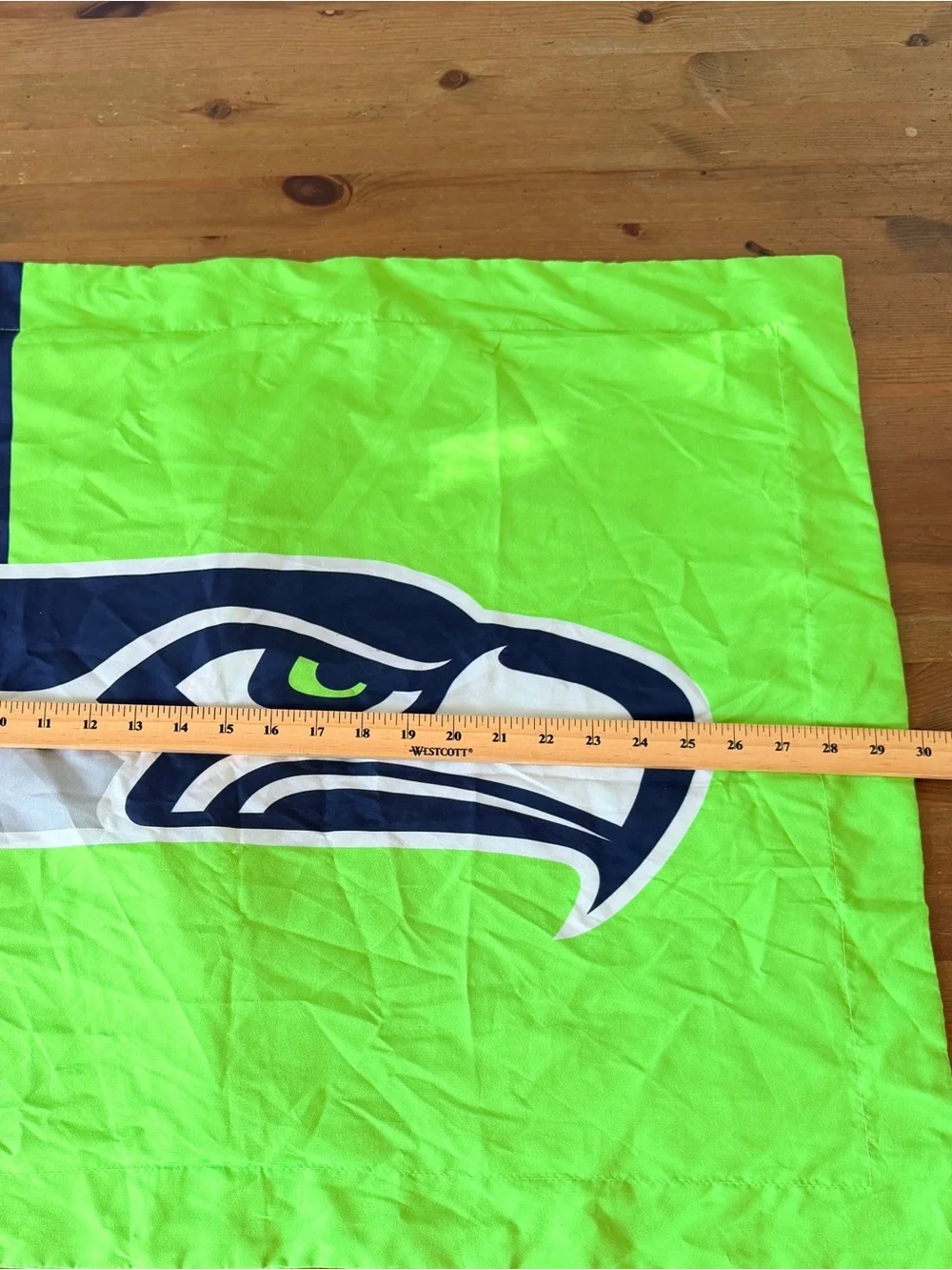 Officially licensed Seattle Seahawks standard pillow sham Green Blue Football